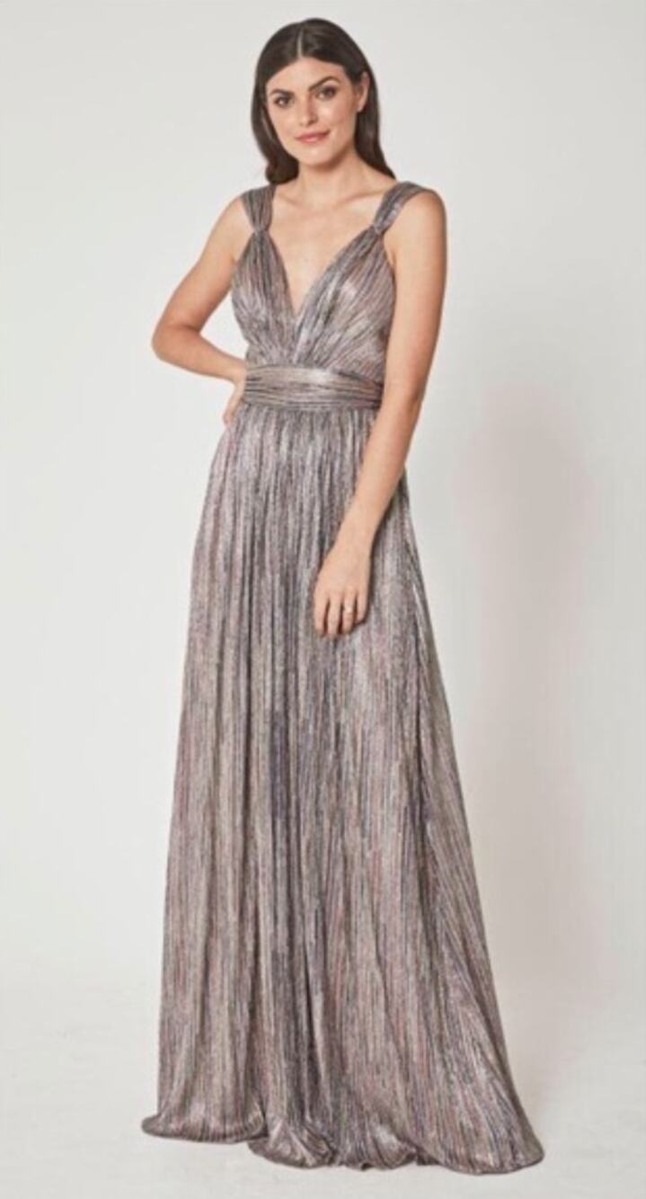 BHLDN x Catherine Deane Nya Metallic V Neck Long Gown Foraml Dress // 2